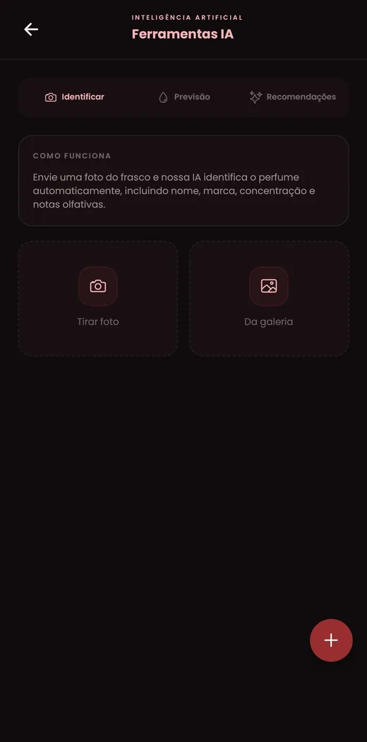 Ferramentas de IA do app Perfumio: identificar perfume por foto